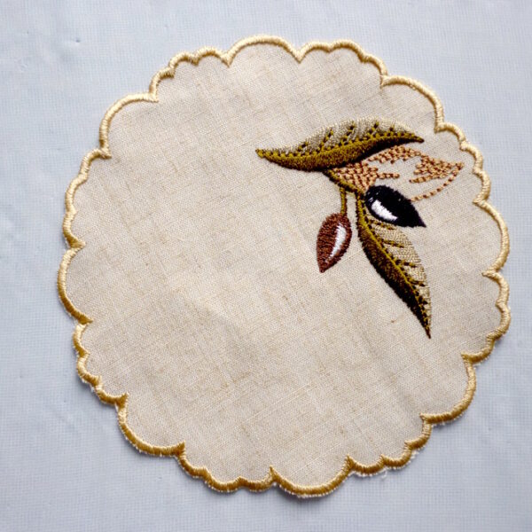 Coasters with olives embroidery