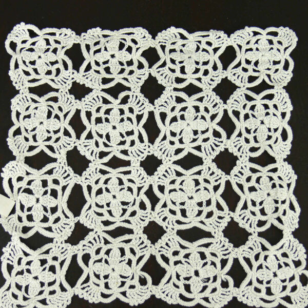 white crochet doily